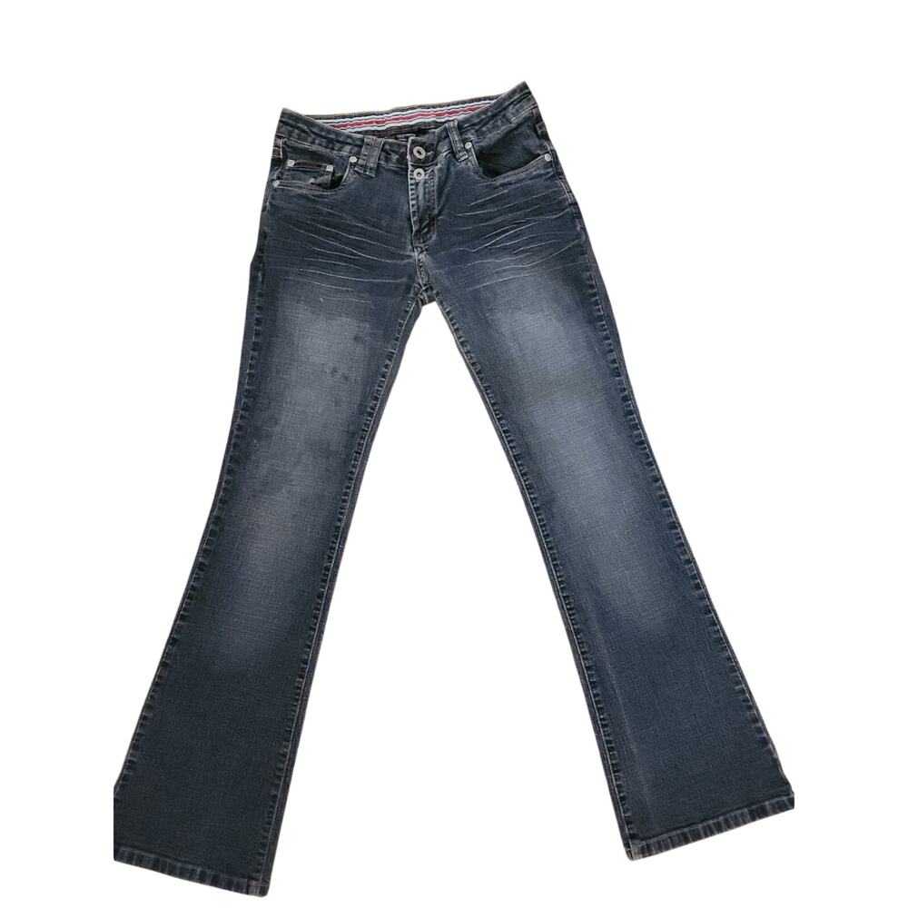 C’est Toi Womens Size 5 Bootcut Jeans Medium Wash Distressed Y2K Low Rise Denim